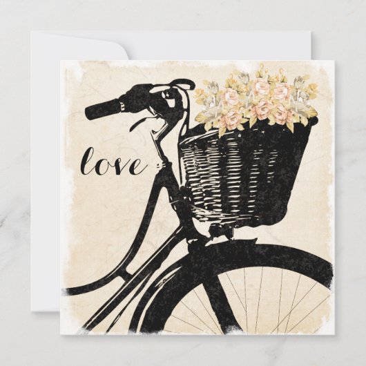 Fysische fiets met Flowers Wedding-uitnodigingen Kaart (Voorkant)