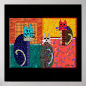 Fysische katten op CANVAS-kunst Poster (Voorkant)