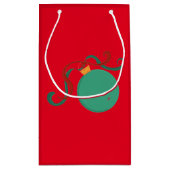 Fysische kerstboomdecoratie klein cadeauzakje (Achterkant)