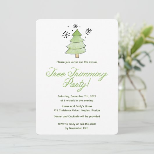 Fysische kerstboomversiering kaart (Staand voorkant)