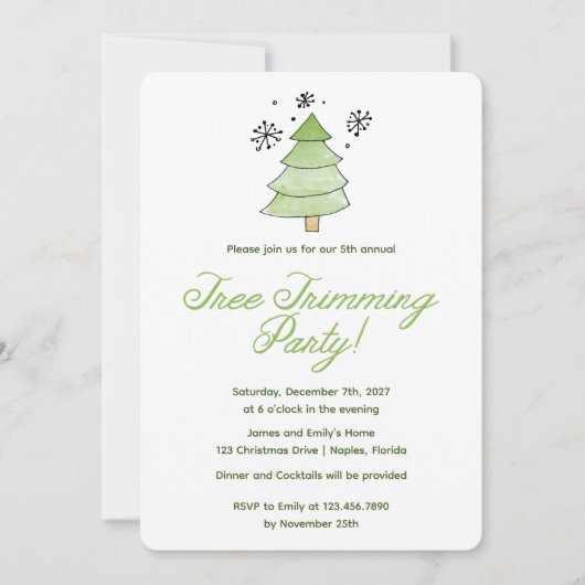 Fysische kerstboomversiering kaart (Voorkant)