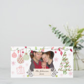 Fysische kerstfeestelijke fotokaart feestdagenkaart (Staand voorkant)