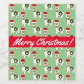 Fysische kerstlama's met tekstband wijn etiket (Enkel label)