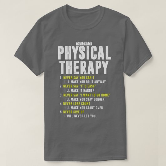 Fysische medicatie PT maand DPT PTA Shi T-shirt (Design voorkant)