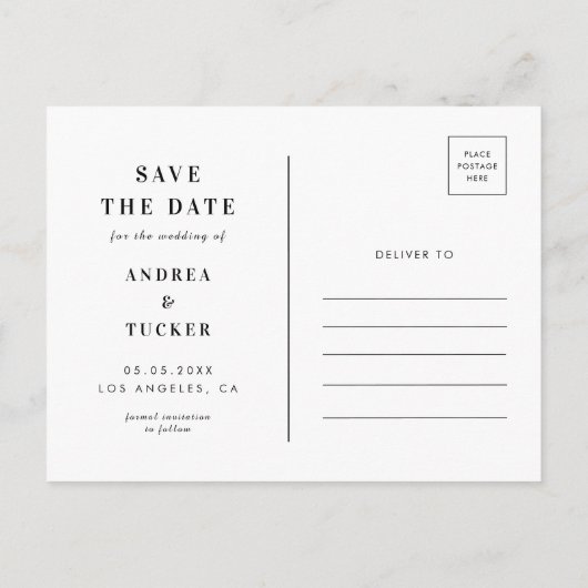 Fysische script 3 Foto Collage Opslaan Datum Briefkaart (Achterkant)