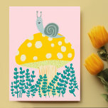 Fysische slak op Magische paddenstoel Briefkaart<br><div class="desc">kaart,  voeg uw eigen tekst aan de rug of de voorzijde van de kaart toe. Bekijk mijn winkel voor meer design of laat me weten of je iets op maat wilt.</div>