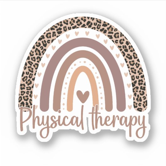 Fysische theetherapie, regenboog, fysieke therapis sticker (Voorkant)