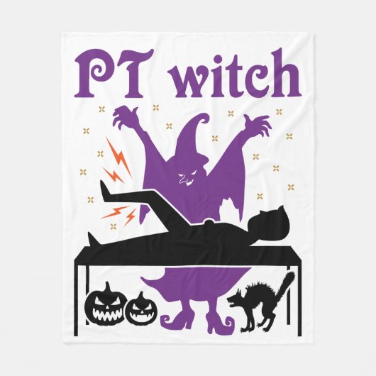 Fysische therapie Halloween PT heks Fleece Deken (Voorkant)