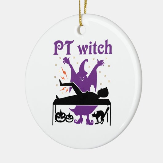 Fysische therapie Halloween PT heks Keramisch Ornament (Links)