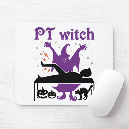 Fysische therapie Halloween PT heks Muismat (Met muis)