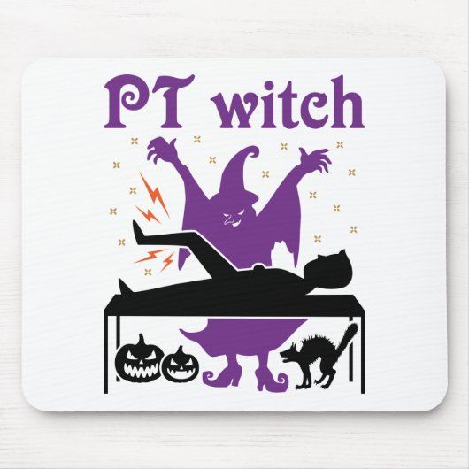 Fysische therapie Halloween PT heks Muismat (Voorkant)