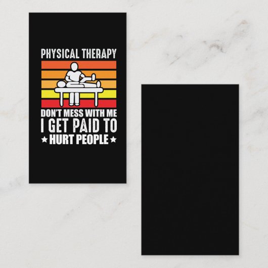 Fysische therapie PT fysio massage assistent Visitekaartje (Voorkant / Achterkant)