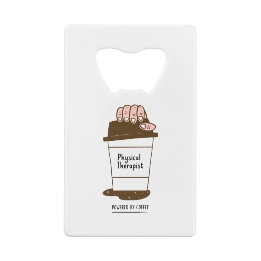 Fysische therapist aangedreven door koffie creditkaart flessenopener (Achterkant)