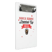 Fysische therapist aangedreven door koffie mini klembord (Schuin)