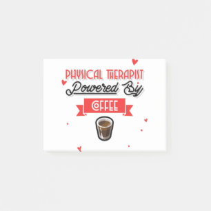 Fysische therapist aangedreven door koffie post-it® notes