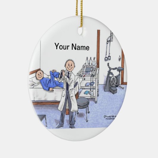 Fysische therapist - Mannelijke Keramisch Ornament (Rechts)