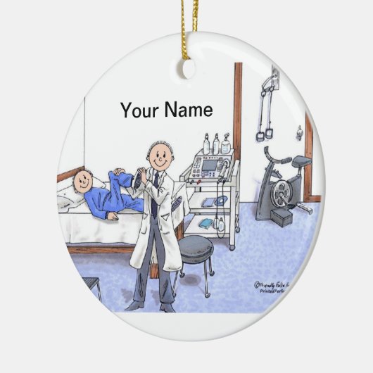 Fysische therapist - Mannelijke Keramisch Ornament (Links)