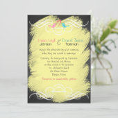 Fysische Tortelduifjes op Chalkboard Wedding Invit Kaart (Staand voorkant)