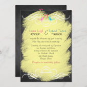 Fysische Tortelduifjes op Chalkboard Wedding Invit Kaart (Voorkant / Achterkant)