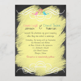Fysische Tortelduifjes op Chalkboard Wedding Invit Kaart