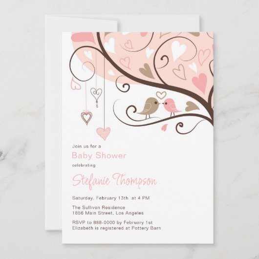 Fysische vogels Het is een Girl Baby shower Uitnod Kaart (Voorkant)