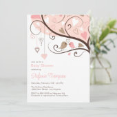 Fysische vogels Het is een Girl Baby shower Uitnod Kaart (Staand voorkant)