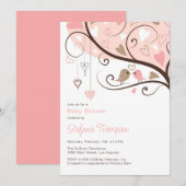 Fysische vogels Het is een Girl Baby shower Uitnod Kaart (Voorkant / Achterkant)