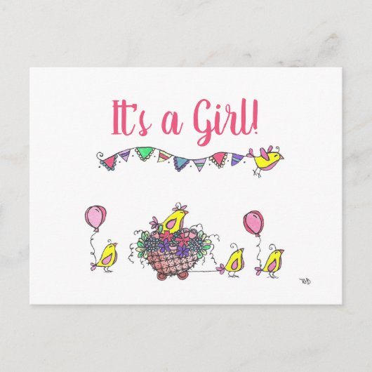 Fysische vogels op Parade Virtual Baby Shower Briefkaart (Voorkant)