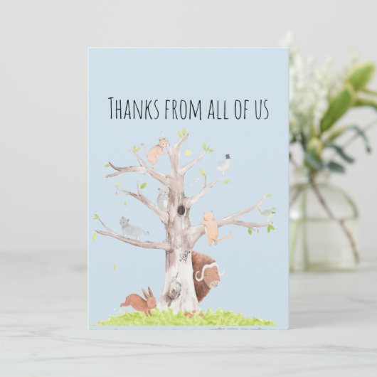 Fysische Waterverven Bedankkaart (Staand voorkant)