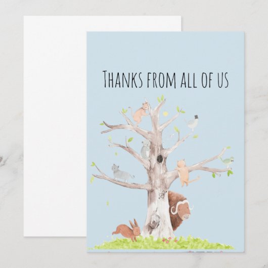 Fysische Waterverven Bedankkaart (Voorkant / Achterkant)