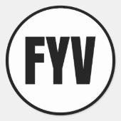 FYV - Fayetteville/Drake Classic Round Sticker (Voorkant)
