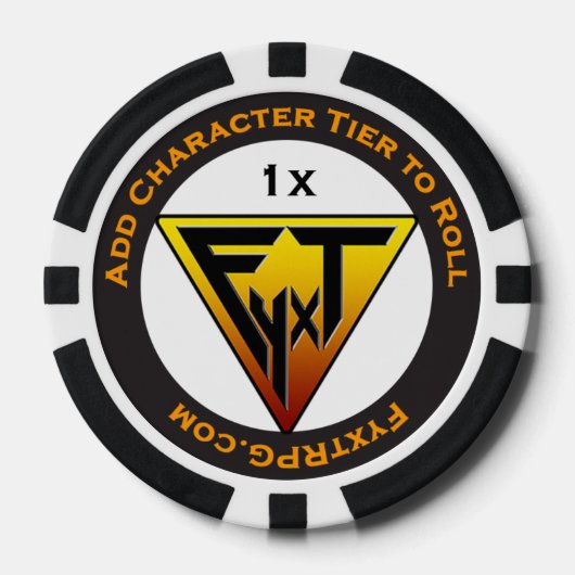 Fyxt RPG + 1 speler Reward Token Poker Chips (Voorkant)