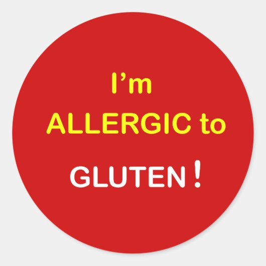 g2 - Ik ben allergisch - GLUTEN. Ronde Sticker (Voorkant)