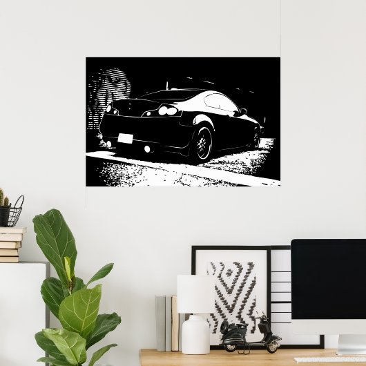 G35 Afschot achterkant Uitzicht Poster (Thuiskantoor)