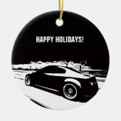 G35-coupe kerstversiering keramisch ornament (Voorkant)