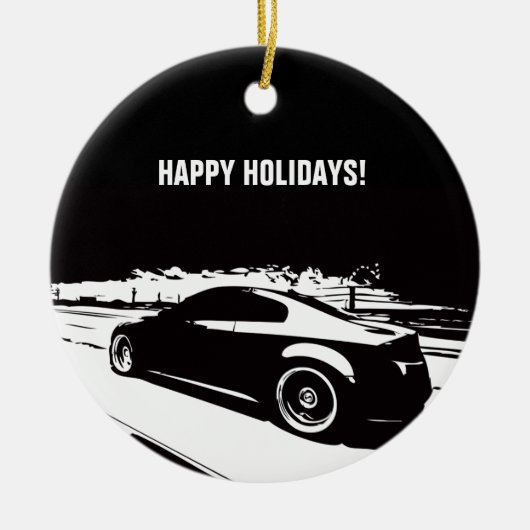 G35-coupe kerstversiering keramisch ornament (Voorkant)