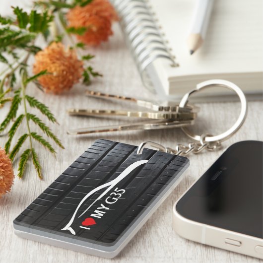 G35 Coupe met loopband - Ik hou van mijn G35 Sleutelhanger (Voorkant Rechts)