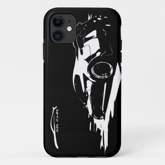 G35 Coupé rollende shot met wit silhouetlogo Case-Mate iPhone Case (Achterkant)