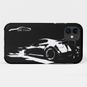 G35 Coupé rollende shot met wit silhouetlogo Case-Mate iPhone Case (Achterkant (horizontaal))