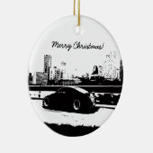 G35 Coupe Rolling shot kerstversiering Keramisch Ornament (Rechts)