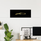 G35 Penseelstreek - Goud Poster (Thuiskantoor)