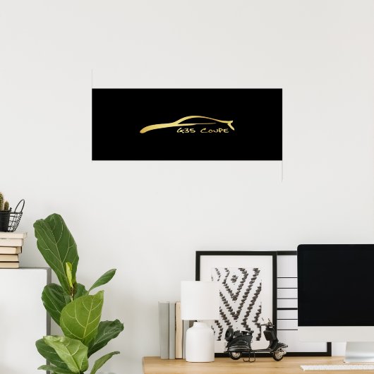 G35 Penseelstreek - Goud Poster (Thuiskantoor)