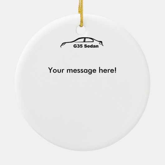 G35 Sedan-kerstversiering Keramisch Ornament (Achterkant)