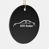 G35 Sedan White Silhouette met Faux Carbon FIber Keramisch Ornament (Rechts)