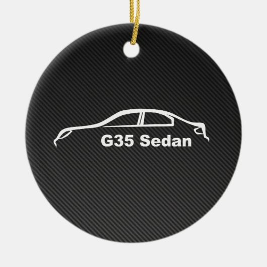 G35 Sedan White Silhouette met Faux Carbon FIber Keramisch Ornament (Voorkant)