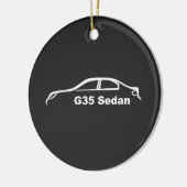 G35 Sedan White Silhouette met Faux Carbon FIber Keramisch Ornament (Links)