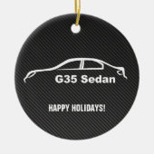 G35 Witte borstel Sedan met Faux koolstofvezel Keramisch Ornament (Voorkant)