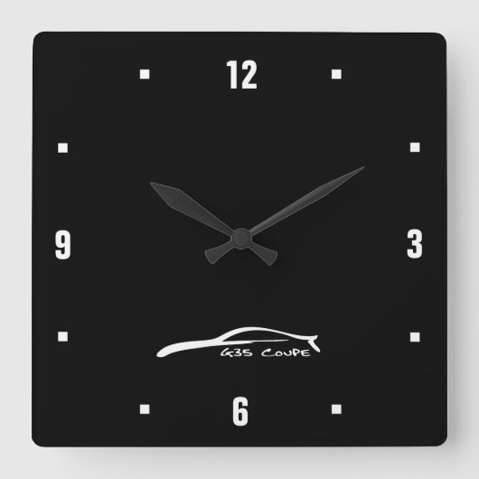 G35 Witte borstelstreep coupon logo Vierkante Klok (Voorkant)