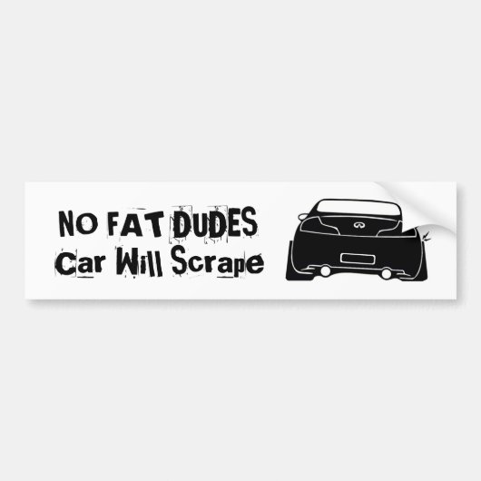 g35 zwarte, GEEN VETDUDES CAR ZAL SCHERPEN Bumpersticker (Voorkant)