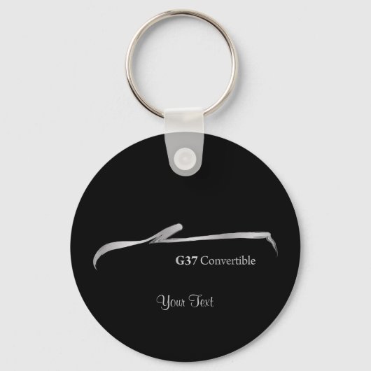 G37 Cabriolet Zilveren Brushstroke Sleutelhanger (Voorkant)